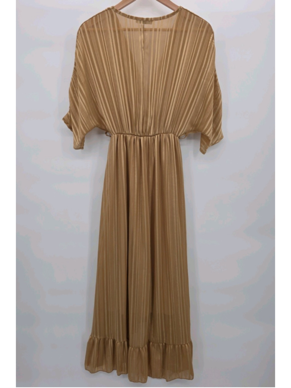 Made in Italy Striped Maxi Dress Boho Ruffle Tiered Romantic High Low S - Picture 11 of 15